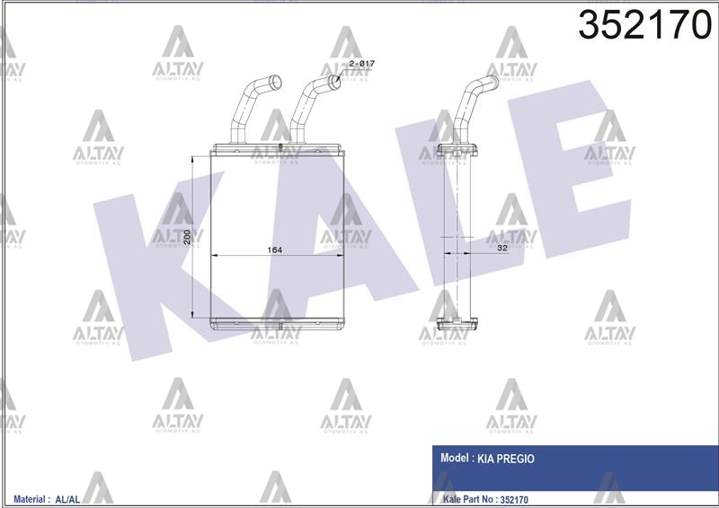 KIA Pregio Kalorifer Radyatörü 2002-2005 Radyatör .5tcıbrazıng OEM 0K72B-61-A10